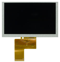 800x480 Sunlight Readable TFT Display, Front View, Powered Off, with unfolded FPC.