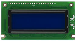 122x32 graphic LCD with white letters and a blue background. Front view, powered off.
