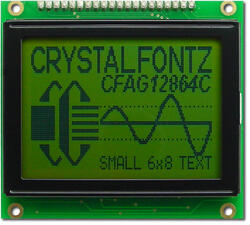 The CFAG12864C-YYH-TN graphic LCD module with backlight off.