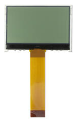 128x64 Backlit Monochrome LCD display, front view, powered off.
