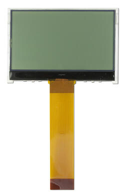 128x64 Backlit Monochrome LCD display, front view, powered off.