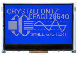 White on Blue 128x64 graphic LCD mounted on Arduino UNO style shield. Display pictured.