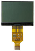 240x128 Monochrome Graphic LCD display, front view, powered off.