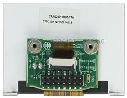 240x128 Graphic LCD with breakout board. Back view, powered off.