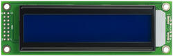 20x2 Character LCD White on Blue. Front View, powered off.