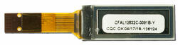 small yellow graphic OLED 128x32 pixels. Back view.