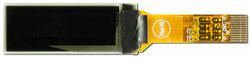 small yellow graphic OLED 128x32 pixels. Front view, powered off.