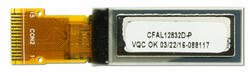 The CFAL12832D-PW is a 0.91 inch 128x32 white-on-black graphic OLED with SPI interface - back view. FPC tail unfolded. The CFAL12832D-PW is a 0.91 inch 128x32 white-on-black graphic OLED with SPI interface - back view. FPC tail unfolded.