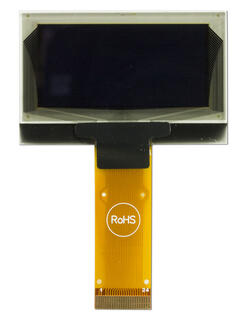 128x64 2.2 inch Small OLED, front, powered off. 128x64 2.2 inch Small OLED, front, powered off.