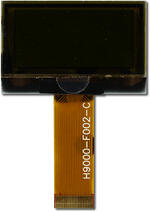 Back view of CFAL12864C-Y-B1 128x64 OLED graphic display with unfolded tail.