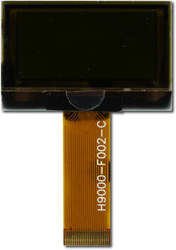 Back view of CFAL12864C-Y-B1 128x64 OLED graphic display with unfolded tail. Back view of CFAL12864C-Y-B1 128x64 OLED graphic display with unfolded tail.
