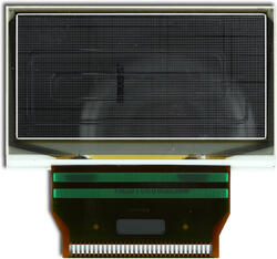 Back view of CFAL12864S-Y-B1 128x64 OLED graphic display with unfolded tail.