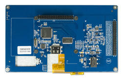 1024x600 7 inch Raspberry PI TFT LCD with resistive touchscreen, back view.