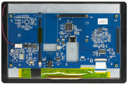 10.1 IPS HDMI Display, plug-and-play with raspberry pi. back view, powered on.