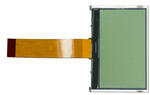 The CFAO12864D3-TFH is a 128x64 dark on light gray LCD display  – front view, power off, tail unfolded.