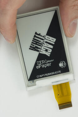 2.7 inch epaper display module - in hand for scale