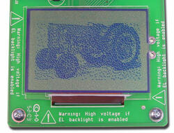 The pixels are small enough that a rudimentary gray scale may be achieved through dithering.