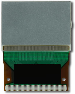 The CFAX12864T-NFH is a 128x64 dark on light gray LCD display – back view, tail unfolded. The CFAX12864T-NFH is a 128x64 dark on light gray LCD display – back view, tail unfolded.
