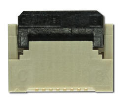8 position ZIF connector, closed.