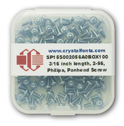2-56 screws, 3/16 inch, imperial machine screw, in a box