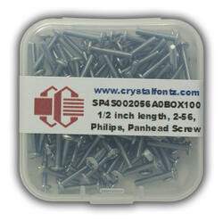2-56 1/2 inch, pan head machine screw, in box of 100.