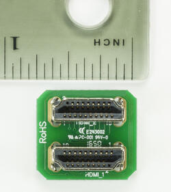 HDMI to HDMI connector, bottom view.