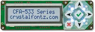 16x2 Serial Character LCD (CFA533-TFH-KL)