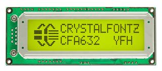 16x2 Character LCD with 3-pin header in J2 (CFA632-YFH-KS4)