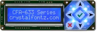 Blue 16x2 Character USB LCD Display (CFA633-TMI-KU)