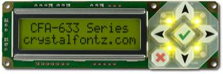 Green RS232 16x2 Character LCD (CFA633-YYH-KS)
