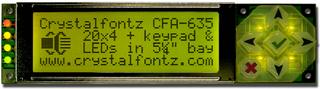20x4 RS232 Character LCD (CFA635-YYE-KS)