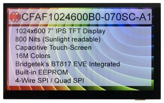 7" Capacitive Touchscreen EVE TFT (CFAF1024600B0-070SC-A1)