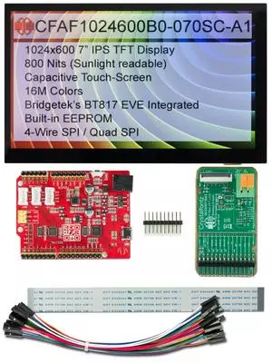 1024x600 7" EVE TFT Development Kit (CFAF1024600B0-070SC-A1-2)