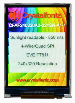 2.4" Sunlight Readable EVE TFT Display (CFAF240320A0-024SN-A1-1)