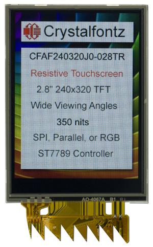 Resistive Touchscreen 2.8" 240x320 IPS TFT Display (CFAF240320J0-028TR)