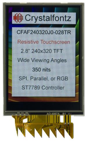 Resistive Touchscreen 2.8" 240x320 IPS TFT Display (CFAF240320J0-028TR)