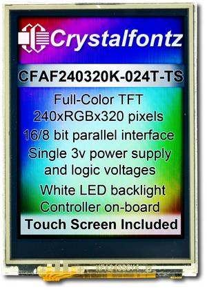 240x320 2.4" Touch Screen Color TFT (CFAF240320K-024T-TS)