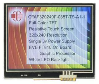 320x240 EVE Touchscreen TFT Display (CFAF320240F-035T-TS-A1-1)