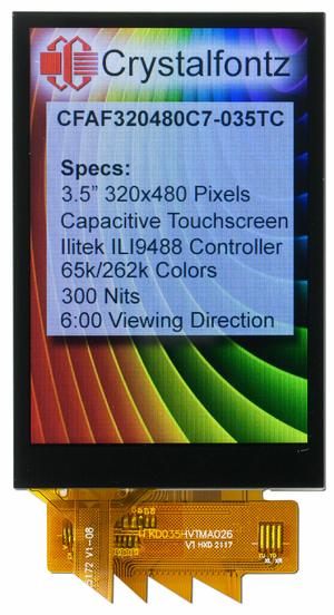 320x480 Capacitive Touchscreen TFT LCD Display (CFAF320480C7-035TC)
