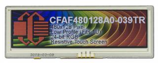480x128 Bar-Type Resistive Touchscreen TFT (CFAF480128A0-039TR)