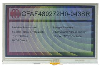480x272 Resistive Touchscreen TFT Display (CFAF480272H0-043SR)