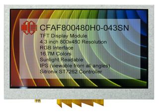 800x480 4.3" TFT Display Module (CFAF800480H0-043SN)