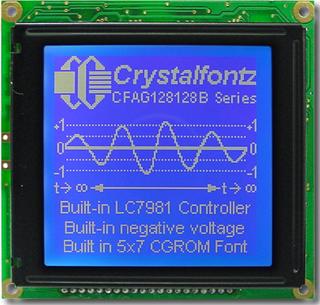 [EOL] Dark Blue 128x128 Graphic LCD (CFAG128128B-TMI-VZ)