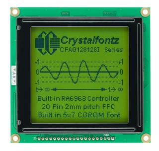 [EOL] 128x128 Yellow-Green Graphic LCD (CFAG128128I-YYH-VZ)