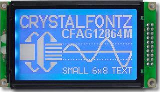 White on Blue 128x64 Parallel Graphic LCD (CFAG12864M-TMI-TN)