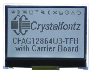 128x64 Monochrome Transflective Backlit LCD Module (CFAG12864U3-TFH-E1-1)