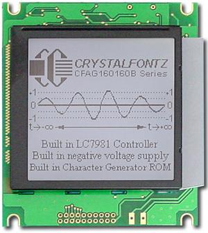 [EOL] 160x160 Gray Parallel Graphic LCD (CFAG160160B-TFH-VZ)
