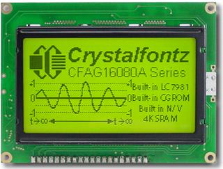 [EOL] Yellow-Green 160x80 Parallel Graphic LCD (CFAG16080A-YYH-TZ)