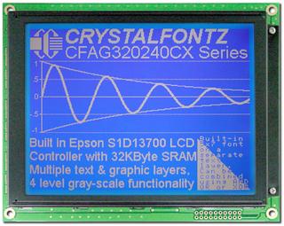 320x240 White on Blue Parallel Graphic LCD (CFAG320240CX-TMI-T)