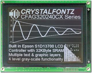 320x240 White on Black Parallel Graphic LCD (CFAG320240CX-TTI-T)